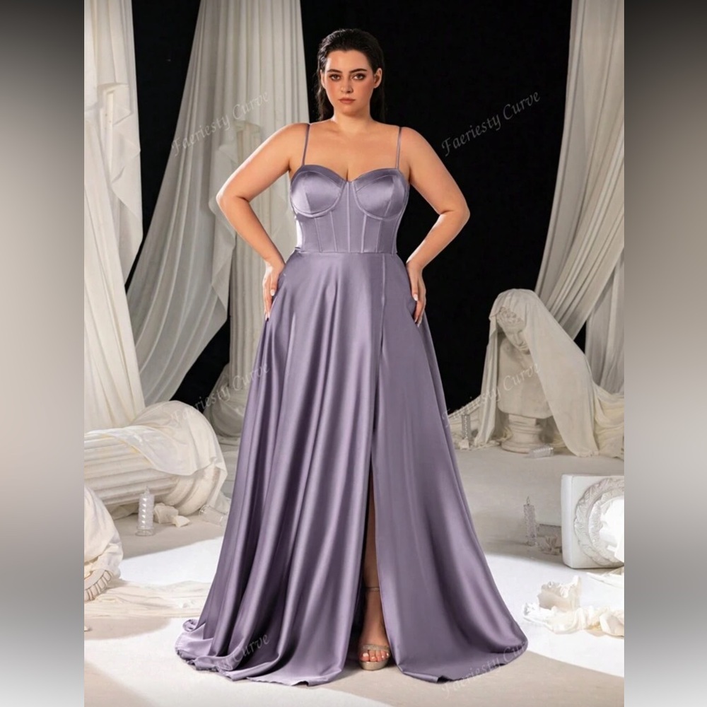 Lace-Up Back Split Thigh Dress